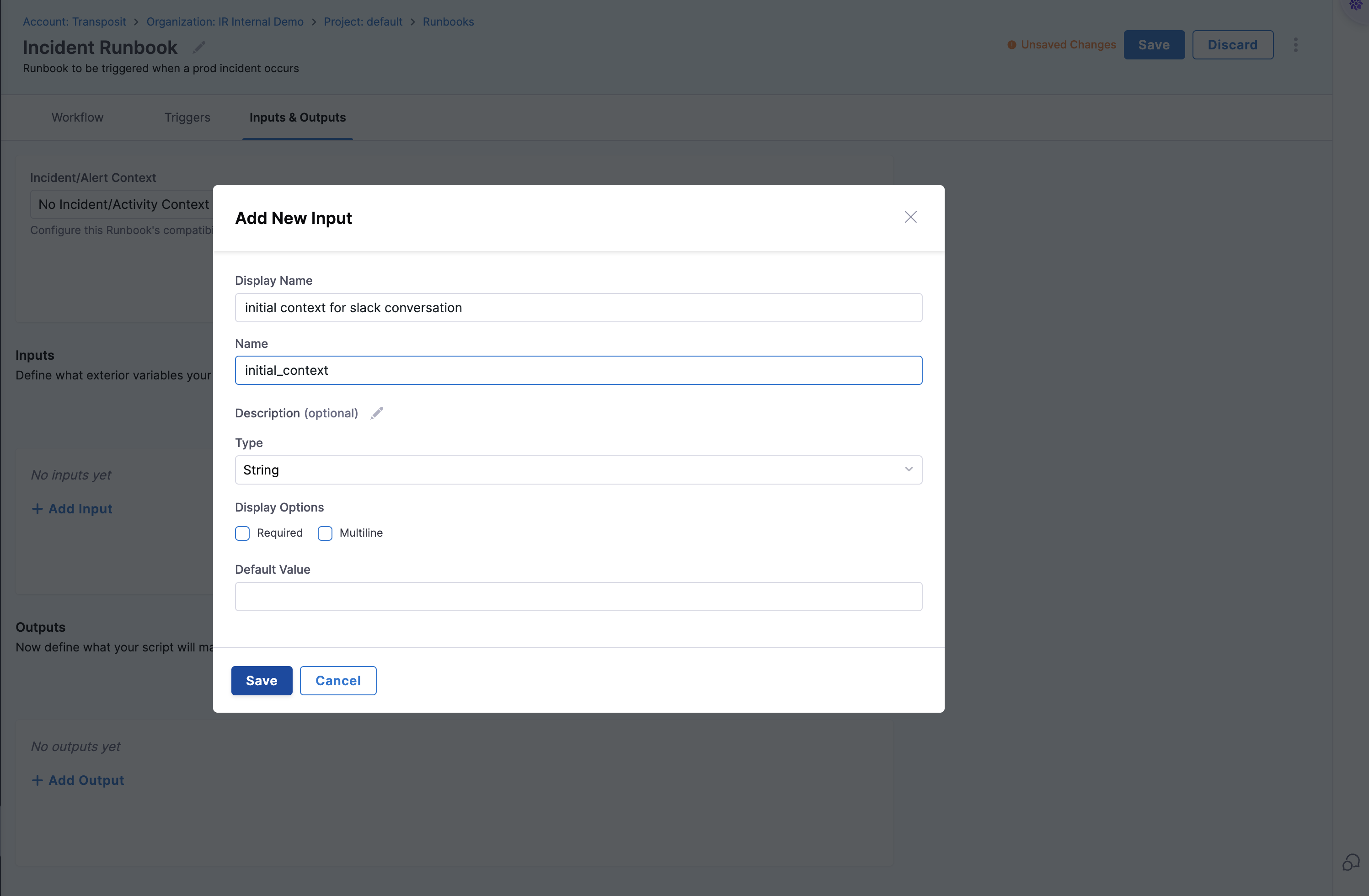 Defining Workflow Variables